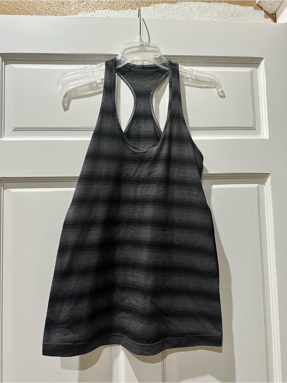 Lululemon Women's Black Striped Racerback Tank Top
